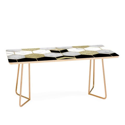 Nature Magick Gold Geometric Marble Coffee Table