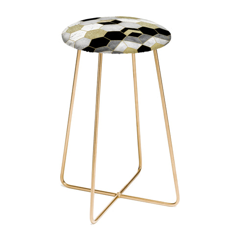 Nature Magick Gold Geometric Marble Counter Stool