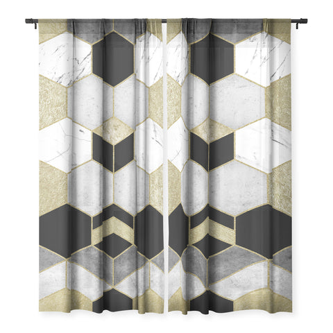 Nature Magick Gold Geometric Marble Sheer Non Repeat