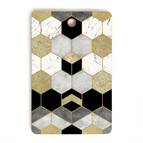 Nature Magick Gold Geometric Marble Cutting Board Rectangle