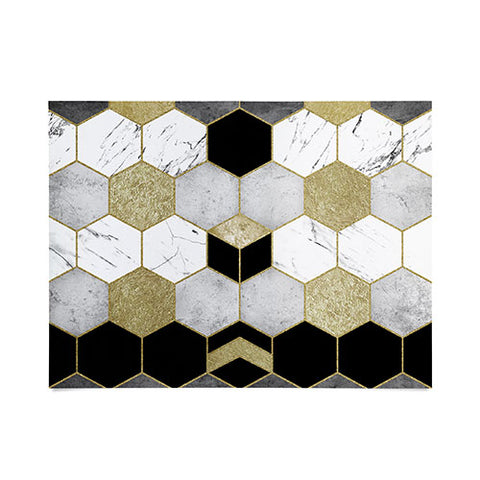 Nature Magick Gold Geometric Marble Poster