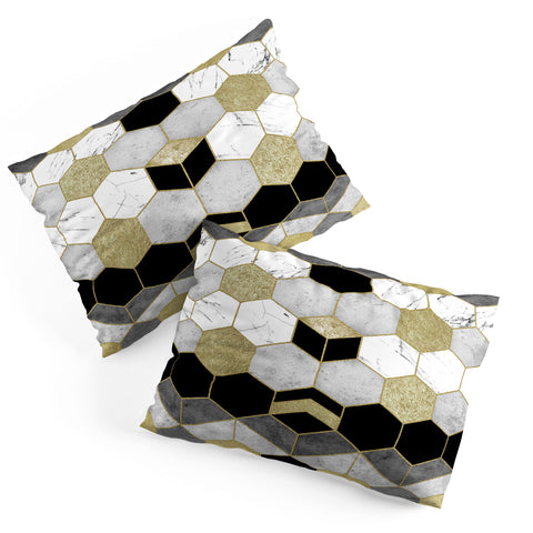 Nature Magick Gold Geometric Marble Pillow Shams