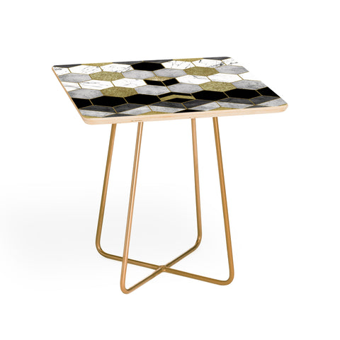 Nature Magick Gold Geometric Marble Side Table