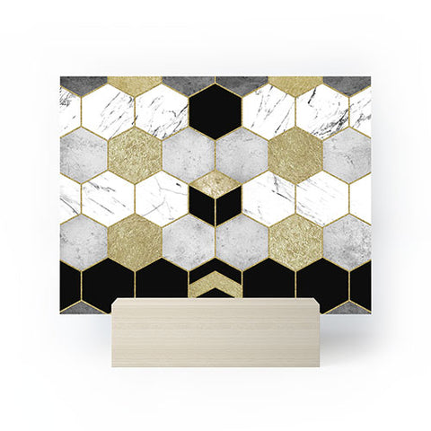 Nature Magick Gold Geometric Marble Mini Art Print