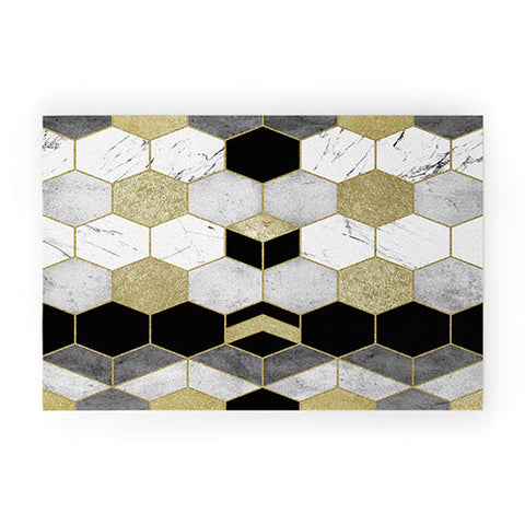 Nature Magick Gold Geometric Marble Welcome Mat