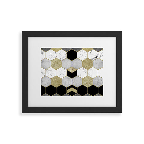 Nature Magick Gold Geometric Marble Framed Art Print