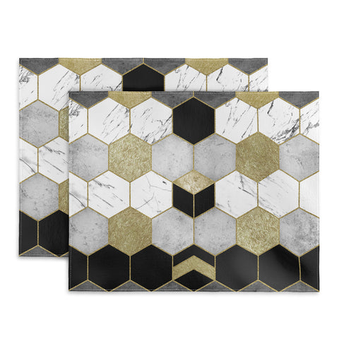 Nature Magick Gold Geometric Marble Placemat