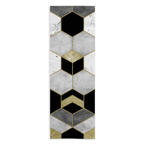 Nature Magick Gold Geometric Marble Yoga Towel