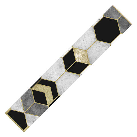 Nature Magick Gold Geometric Marble Table Runner