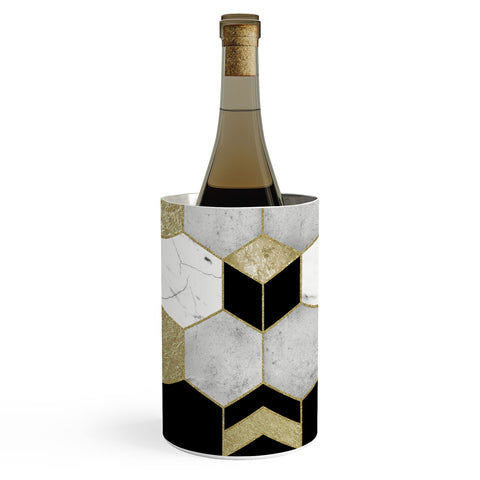 Nature Magick Gold Geometric Marble Wine Chiller