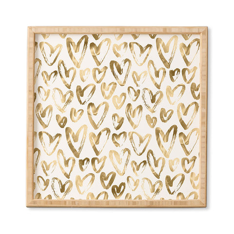 Nature Magick Gold Love Hearts Pattern Framed Wall Art