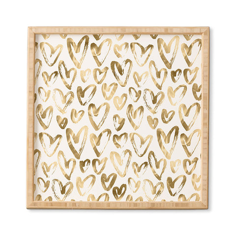 Nature Magick Gold Love Hearts Pattern Framed Wall Art
