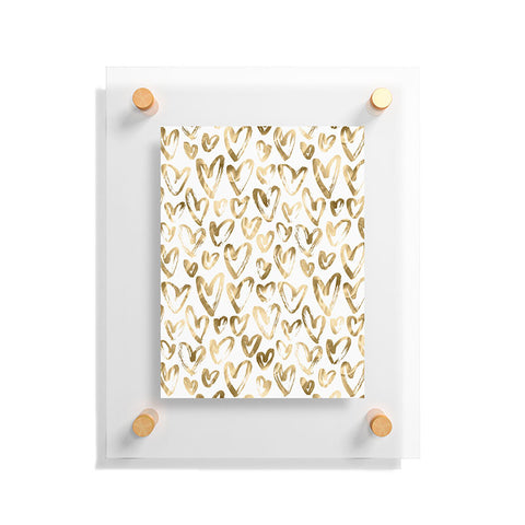 Nature Magick Gold Love Hearts Pattern Floating Acrylic Print