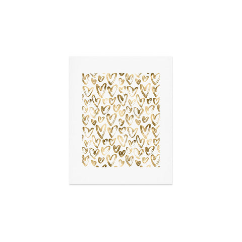Nature Magick Gold Love Hearts Pattern Art Print