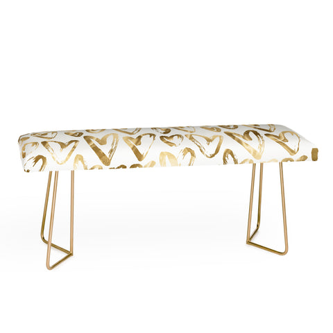 Nature Magick Gold Love Hearts Pattern Bench