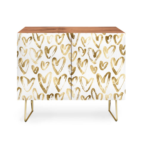 Nature Magick Gold Love Hearts Pattern Credenza