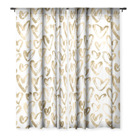 Nature Magick Gold Love Hearts Pattern Sheer Non Repeat