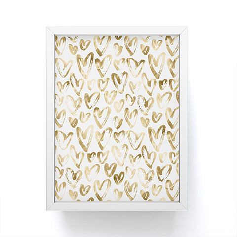 Nature Magick Gold Love Hearts Pattern Framed Mini Art Print