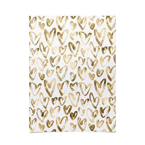 Nature Magick Gold Love Hearts Pattern Poster