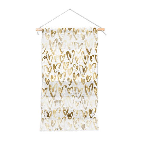 Nature Magick Gold Love Hearts Pattern Wall Hanging Portrait