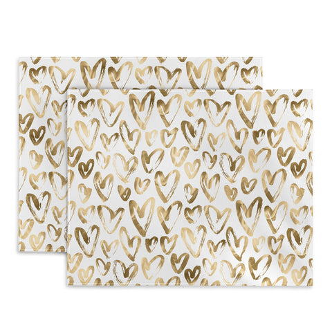 Nature Magick Gold Love Hearts Pattern Placemat