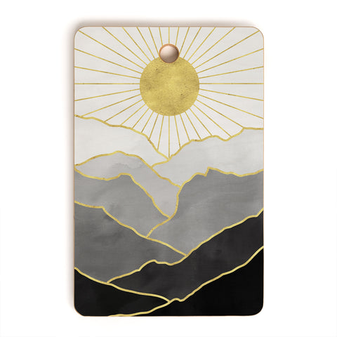 Nature Magick Gold Mountain Sunrise Cutting Board Rectangle