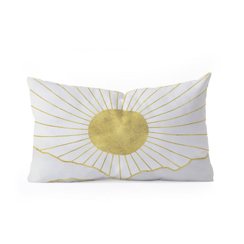Nature Magick Gold Mountain Sunrise Oblong Throw Pillow
