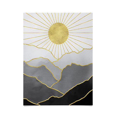 Nature Magick Gold Mountain Sunrise Poster