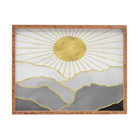 Nature Magick Gold Mountain Sunrise Rectangular Tray