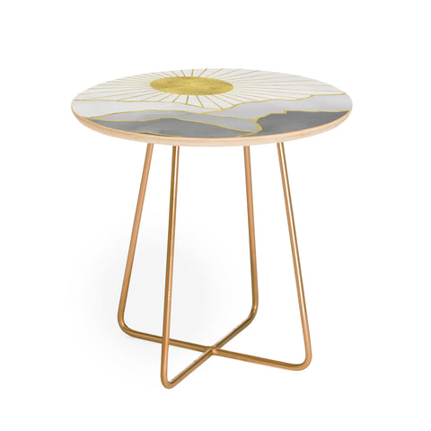 Nature Magick Gold Mountain Sunrise Round Side Table