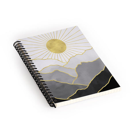 Nature Magick Gold Mountain Sunrise Spiral Notebook