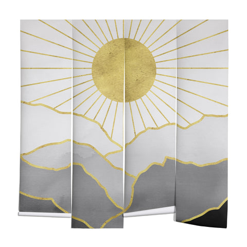 Nature Magick Gold Mountain Sunrise Wall Mural