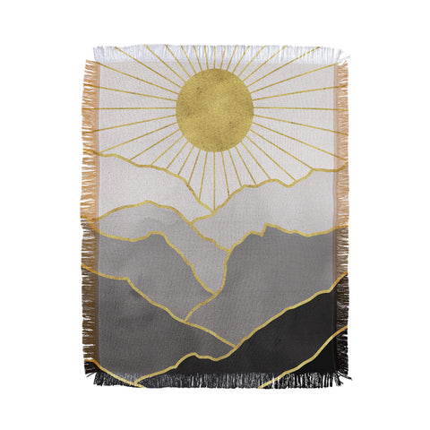 Nature Magick Gold Mountain Sunrise Throw Blanket