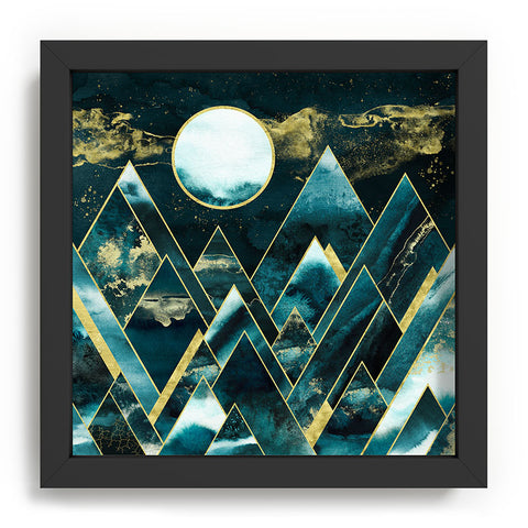 Nature Magick Gold Teal Geometric Mountains Recessed Framing Square