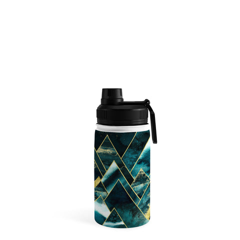 Nature Magick Gold Teal Geometric Mountains Water Bottle