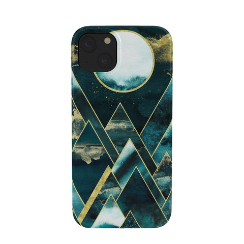 Nature Magick Gold Teal Geometric Mountains Phone Case