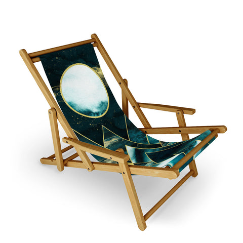 Nature Magick Gold Teal Geometric Mountains Sling Chair