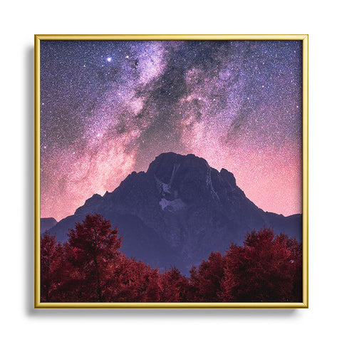 Nature Magick Grand Teton Galaxy Adventure Metal Square Framed Art Print