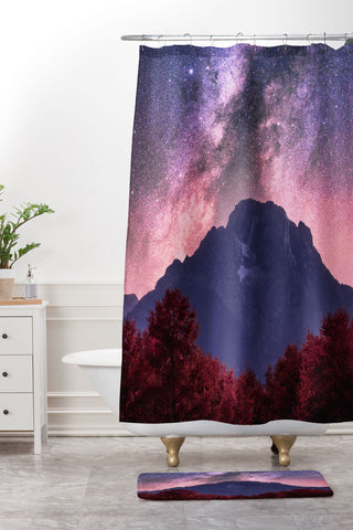 Nature Magick Grand Teton Galaxy Adventure Shower Curtain And Mat