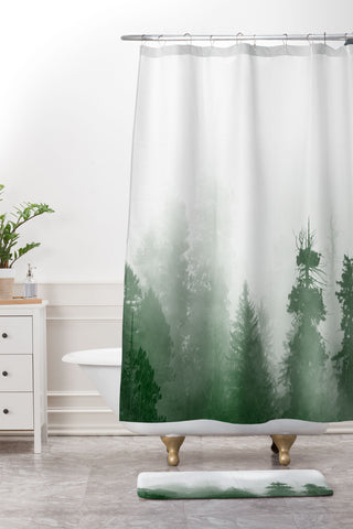 Nature Magick Green Forest Adventure Shower Curtain And Mat