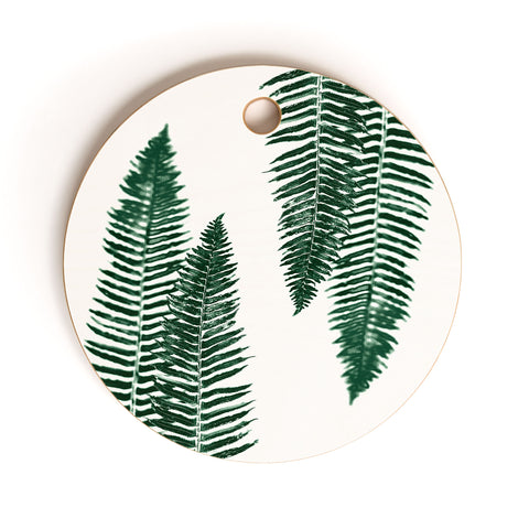 Nature Magick Green Forest Fern Cutting Board Round