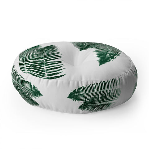 Nature Magick Green Forest Fern Floor Pillow Round