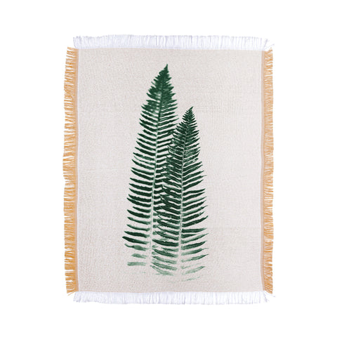 Nature Magick Green Forest Fern Throw Blanket