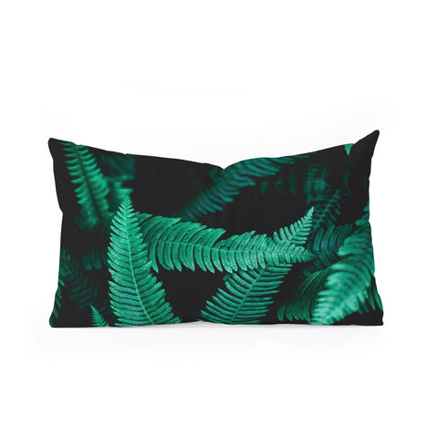 Nature Magick Green Forest Ferns Oblong Throw Pillow