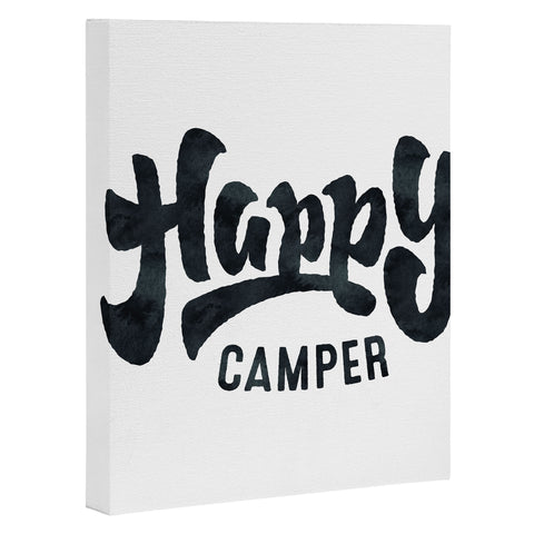 Nature Magick HAPPY CAMPER Black and White R Art Canvas