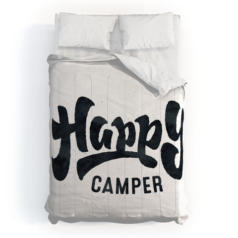 Nature Magick HAPPY CAMPER Black and White R Comforter