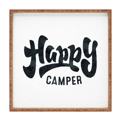 Nature Magick HAPPY CAMPER Black and White R Square Tray
