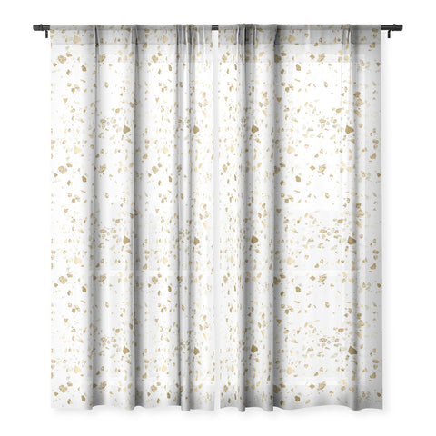 Nature Magick Metallic Gold Terrazzo Sparkle Sheer Window Curtain