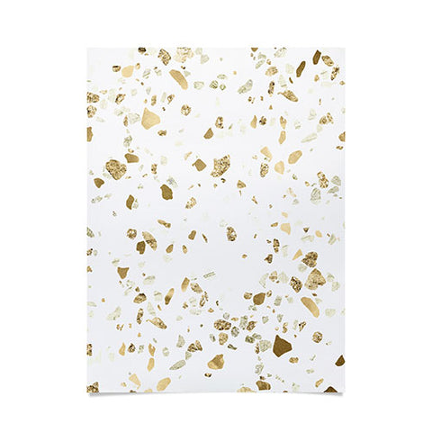 Nature Magick Metallic Gold Terrazzo Sparkle Poster
