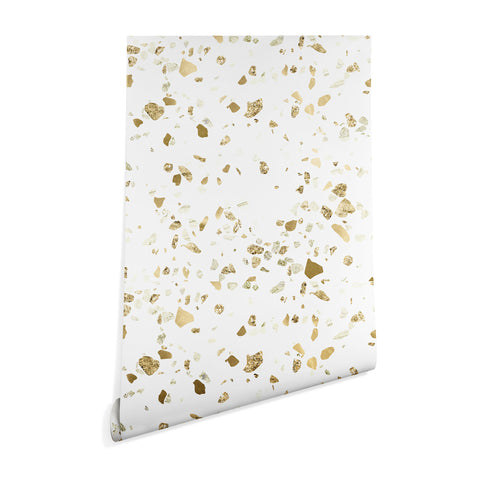 Nature Magick Metallic Gold Terrazzo Sparkle Wallpaper